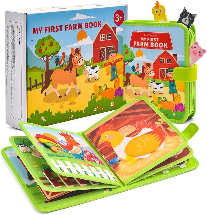 Busy Book for Toddlers, Interactive Busy Book - Educational Quiet Learning Toy for Developing Fine Motor Skills, Airplane and Car Travel Toy for Toddlers