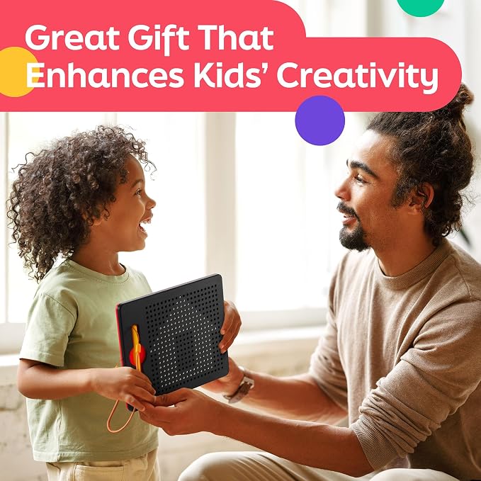 Magnetic Drawing Board for Kids & Toddlers, Airplane & Car Ride Activities | Magnetic Tablet Toy with Beads & Stylus Pen, Travel Toys for Toddlers, Road Trip & Flight Activity, Gift for Boys & Girls