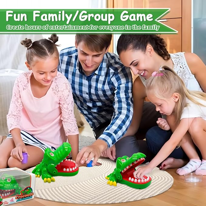 Crocodile Teeth Game for Kids Ages 4+, Alligator Tooth Game Push Teeth Down Toy, Funny Chomping Mouth Bite Surprise Games, No Batteries Travel Family Party Toy for Boys Girls