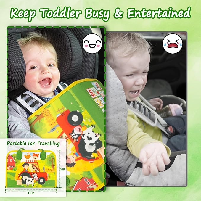 Letoya Toddler Busy Board, Farm Busy Book Montessori Toys for Toddlers