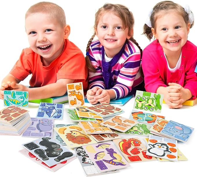 FOIMAS 3D Animal Puzzles for Kids,30 Pack Educational Jungle Animal Puzzle Dinosaur Farm Animals for Kids Classroom Prize Gifts Party Favor Supply