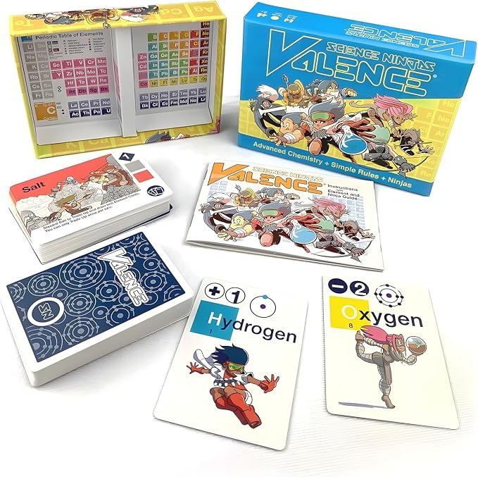 Valence Periodic Table for Kids 8-12 Chemistry Games - Periodic Table of Elements, Science Gifts, Educational Science Games Molecules, Chemistry Gifts, Elements Toys, Basic Educational Card Game