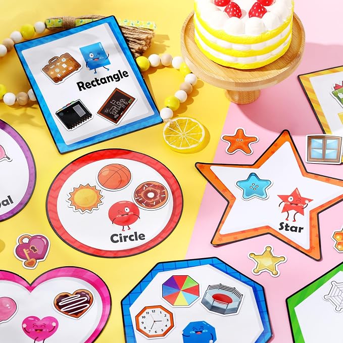Blosssound 10 Set Magnetic Shape Sorting for Kids Learning Toys,Colorful | Matching Games Magnetic Color Sorting, 30 Everyday Objects Magnets Shape Toys for Toddler, Early Learning, Boys Girls Gifts