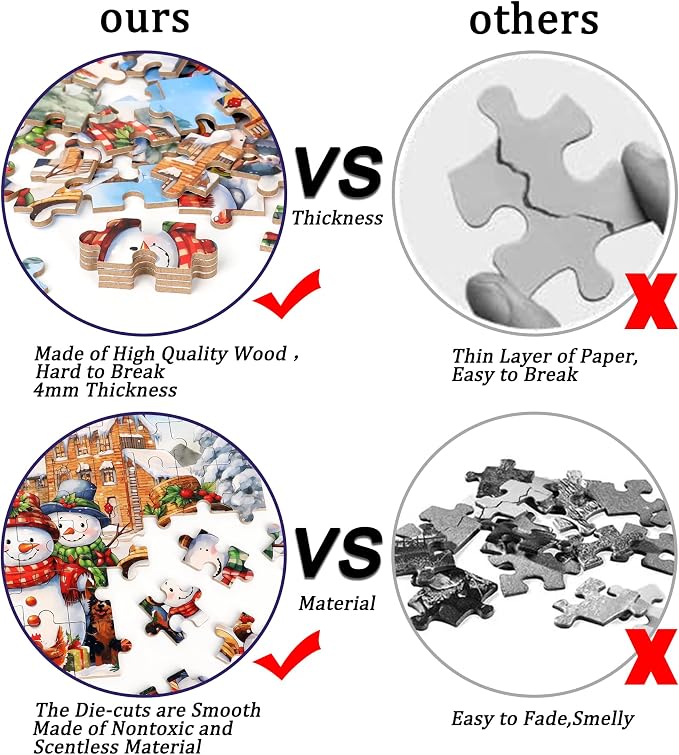 LELEMON 100 Pieces Jigsaw Puzzles for Kids Ages 4-8 Cute Winter Snowman Educational Puzzles Boys Girls Children Learning Educational Puzzles Portable Box Pack Toy