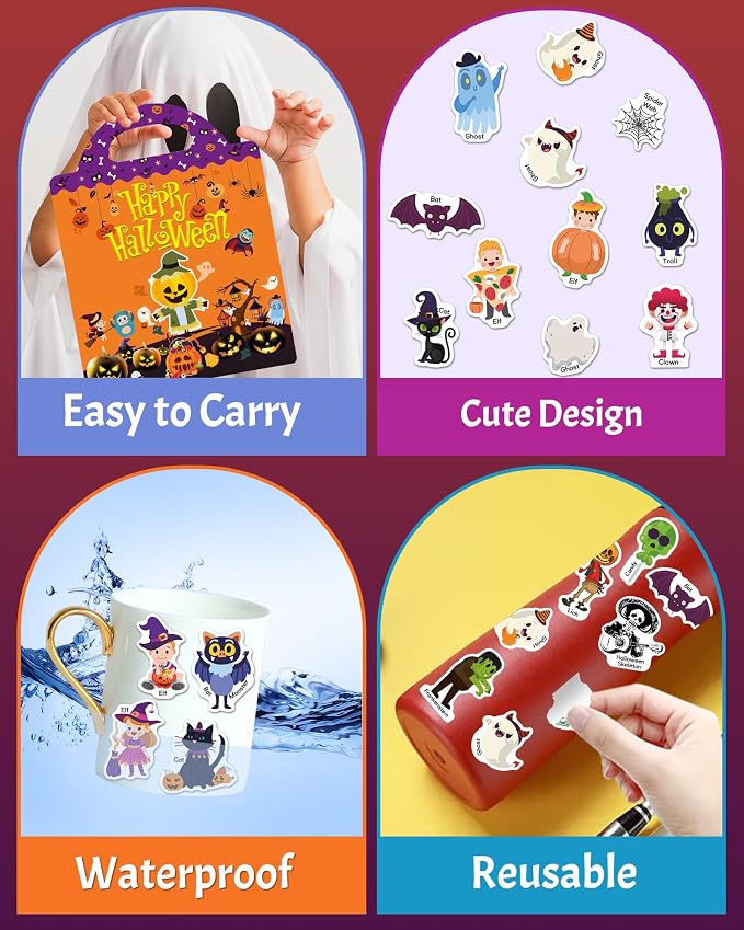 Benresive Reusable Sticker Book for Toddlers, Stickers for Kids, Travel Toy | Toddler Toys, Boys Girls Birthday Gifts, Airplane & Road Trip Essentials Kids, No Mess Waterproof Toddler Crafts Activities