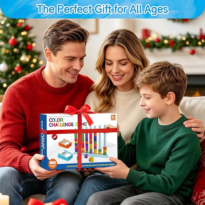 1 Pack Color Challenge Game, Solo Play Color Matching Puzzle Game, Fun Board Game for Kids 6-8-12, Adults, Party & Family Game Night, Birthday Christmas Party Gifts for Boys & Girls
