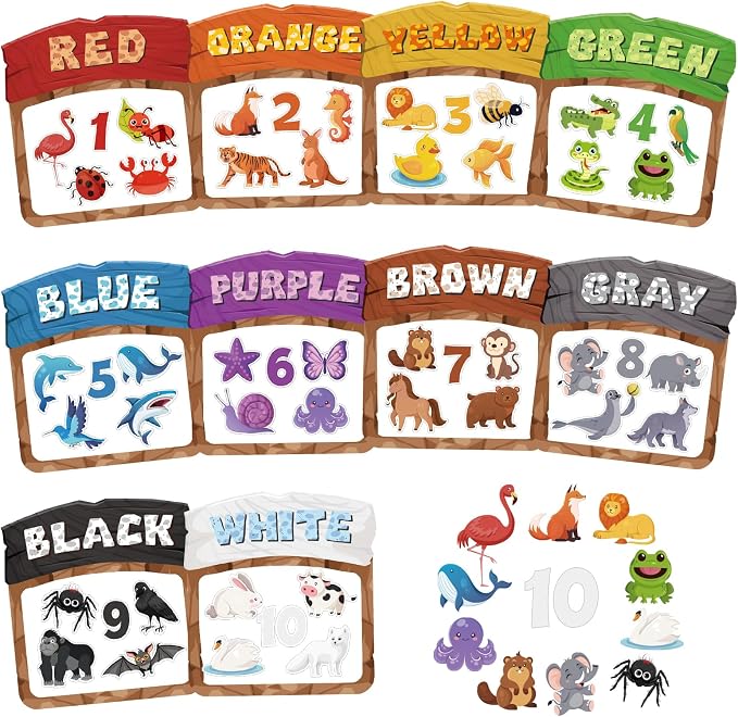 10Pcs Magnetic Color Sorting Cute Animal Fridge Magnets for Kids | 60 Toddler Soft Magnets for Refrigerator Early Education Toddler Color Sorting Shape Matching Boys Girls Gifts