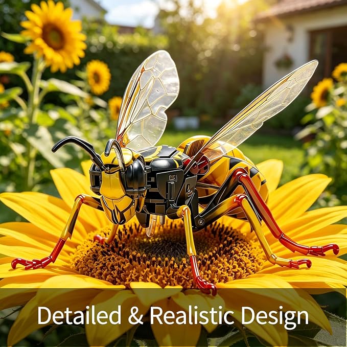 3D Acrylic Insect Puzzle DIY Bug Model Kit Animal STEM Gift | Building Kits Crafts Figurine Sculpture Nature Decoration Educational Display Toys for Kids Teens and Adults (Wasp)