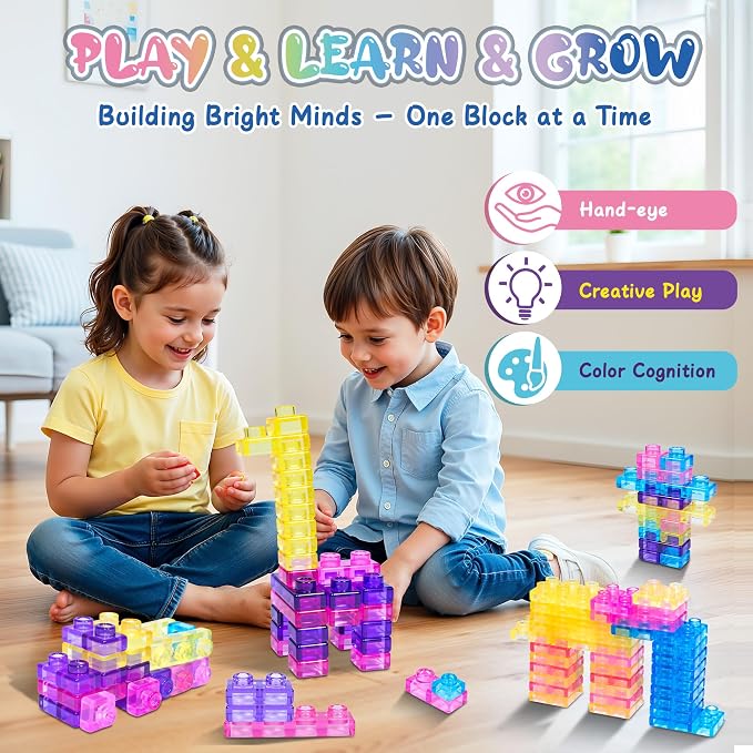 40 PCS Sensory Soft Building Blocks for Toddlers Kids, Squishy Stacking Toy | Preschool Educational Creative Play, Montessori Squeezable, Stretchable Early Learning Construction Playset, Puzzle Blocks