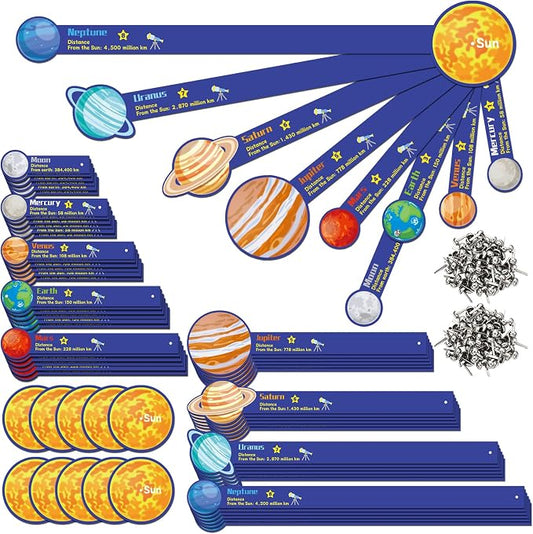 Glenmal 36 Set Solar System Model Craft Kit Kids DIY Planets Solar System Paper Art Set Decor Outer Space Preschool Activities Supplies for Montessori Learning Homeschool Toddler (Colorful)