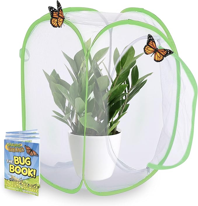 Nature Bound Butterfly Growing Kit - Live Caterpillar to Butterfly Project for Kids - Includes Voucher for Caterpillars, Green Pop-Up Enclosure, and STEM Learning Guide