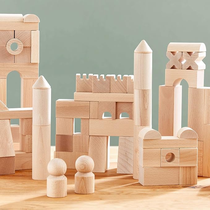 HABA Extra Large Wooden Building Blocks 102 Piece Set: Open-Ended Stacking Toys, Toddler Blocks, and Wooden Toys Made in Germany for 1 Year & Up