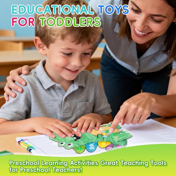 Dinosaur Color Sorting Sensory Toys for Toddlers 1-3,Fine Motor Skills Matching Travel Toys for Kids,Easter Basket Stuffer Gift for Toddler Boy Montessori Fidget Preschool Classroom Activities for Kid