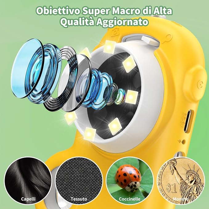 2 in 1 Microscope for Kids & Video Camera, Deepoter 1000X Digital Microscope with 2.0" Screen, Portable Handheld Kids Camera Toys, STEM Educational Science Kit Gifts for 3-12 Age Years Old Boys Girls | Pocket-Size Design Lightweight and Easy to Carry f...