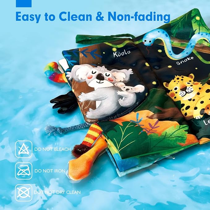 hahaland Baby Books 0-6 Months,Infant Tummy Time Toy Sensory Toys | 6 to 12 Months Touch Feel Book Travel Toy Gifts for Boy Girl 0-3 Month Baby Shower Birthday Easter Basket Stuffers 1PCS