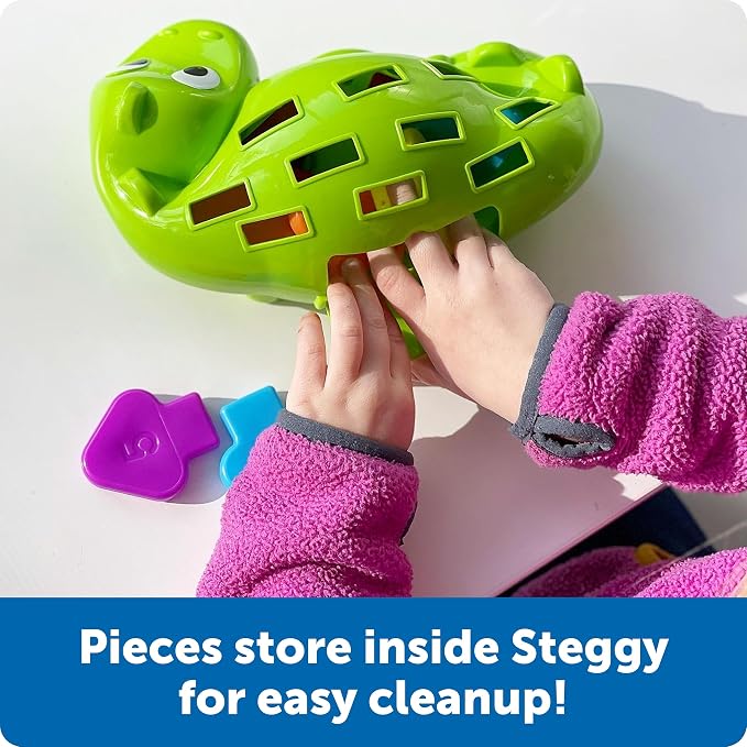 Learning Resources Steggy the Fine Motor Dino - 11 Pieces, Ages 18+ months Toddler Learning Toys, Fine Motor and Sensory Toy, Toddler Montessori Toys, Dino Toys, Preschool Toys