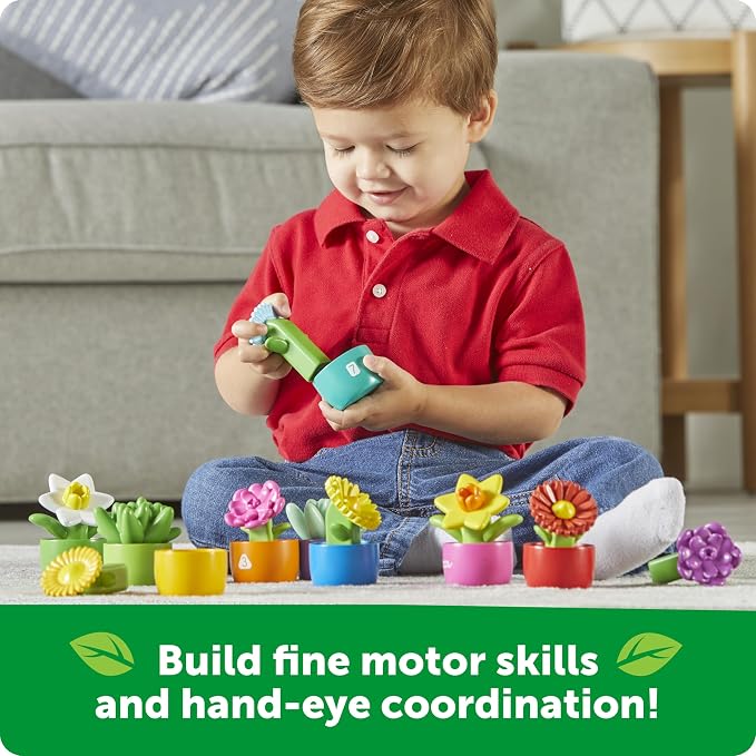 Learning Resources Shape & Color Garden | Montessori Toddler Toys, Sorting Sensory Toys, Kids Gardening Set, Flower Building Set, Preschool Learning Activities