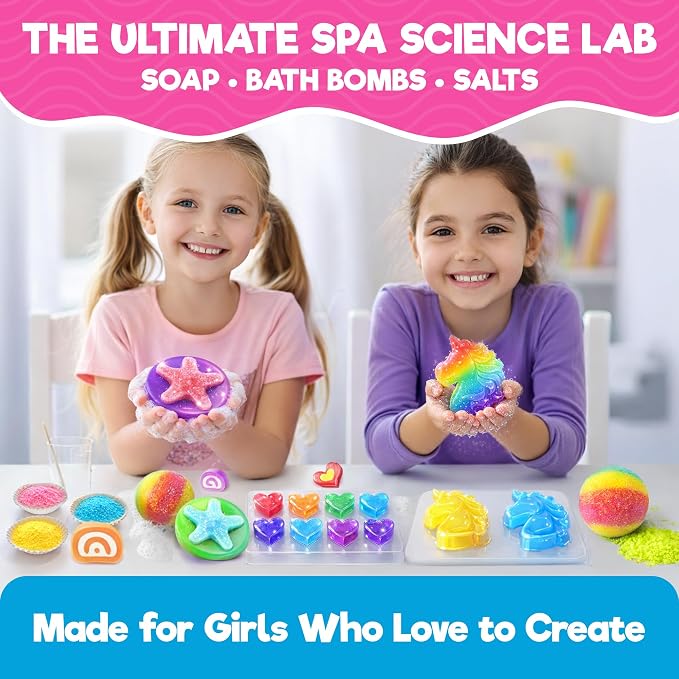 Doctor Jupiter Soap & Bath Bomb Making Kit for Kids Ages 8+ | Soap Making Kit, Birthday Gift Ideas for Girls 8,9,10,11,12 Year Olds, Science Kits for Kids Ages 8-12, DIY Craft, STEM Toy