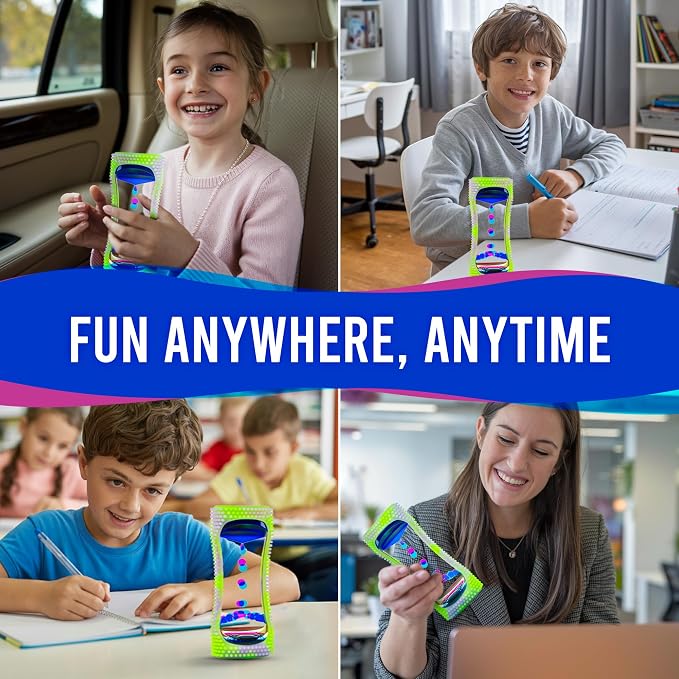 BUNMO Liquid Motion Bubbler Glow-in-The-Dark Sensory Toy for Kids & Adults – Gentle Fidget Toy for Mindfulness – Stimulating Visual Sensory Experience – Colorful Bubble Fidget Timer for Desk & Travel