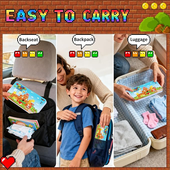 Mini Magnetic Building Blocks Travel Set with Case, 45pcs Travel Toys | STEM Educational Sensory Toys, Travel Size Magnetic Blocks for Kids Ages 3-5 Boys Girls, Learning Gift for Boys Girls