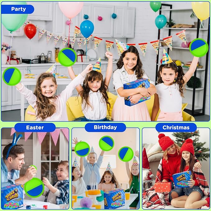 Upgraded Toss and Catch Ball Game Set for Kids, 6 Paddle 3 Balls | Water Resistant, Outdoor, Beach, Pool, Yard, Lawn Games for Kids Toys Birthday Gifts for 3-8 Year Old Toddler Boys & Girls
