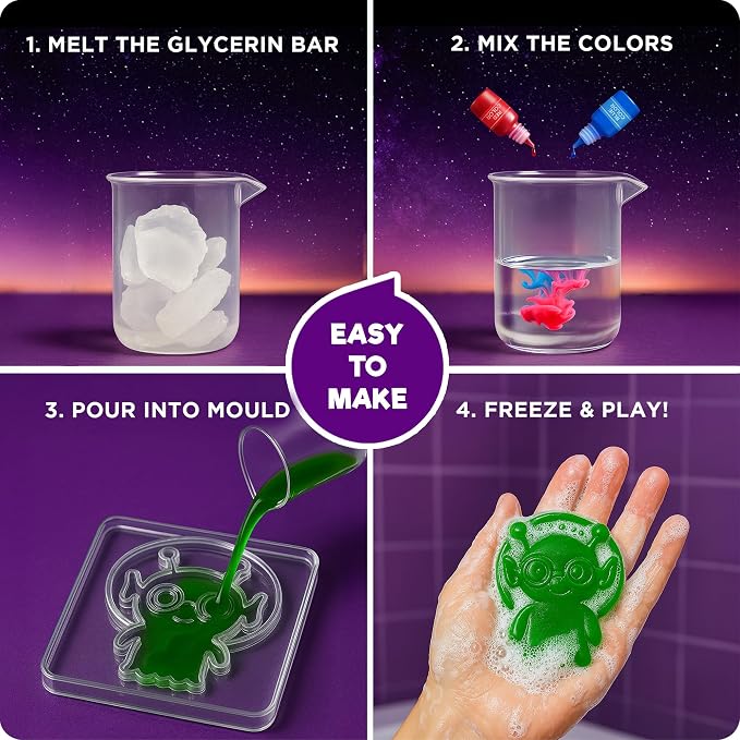 Doctor Jupiter Glow in The Dark - Space Soap Making Kit for Kids Ages 6+ | Birthday Gift Ideas for Boys & Girls 6,7,8,9,10 Year Olds, Science Kits for Kids Ages 5-7-8-12, STEM Space Toys, DIY Craft