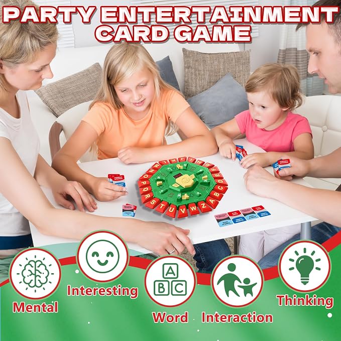 Word Game Family Board Game with Digital Display Timer for Kids and Adults | Fast-Paced 24-Letter Word Game with 2 Modes & 35 Cards for Family Game Nights and Parties, Ages 3 & Up, 2-8 Players