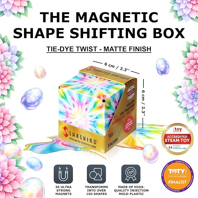 Shashibo DODECA Magnetic Puzzle Cube, Stress Relief Fidget Toy | 100+ Possible Shapes, Sensory Fidget Toy For Adults & Kids, Fun Shape Shifting Puzzle Box For All Ages