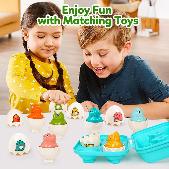 Dinosaur Toys,Egg Toy for Toddlers 1-3,Montessori Sensory Early Educational Learning Shape Matching & Sorting Games Fine Motor Toys Christmas Stocking Stuffers Gifts for Boys Girls