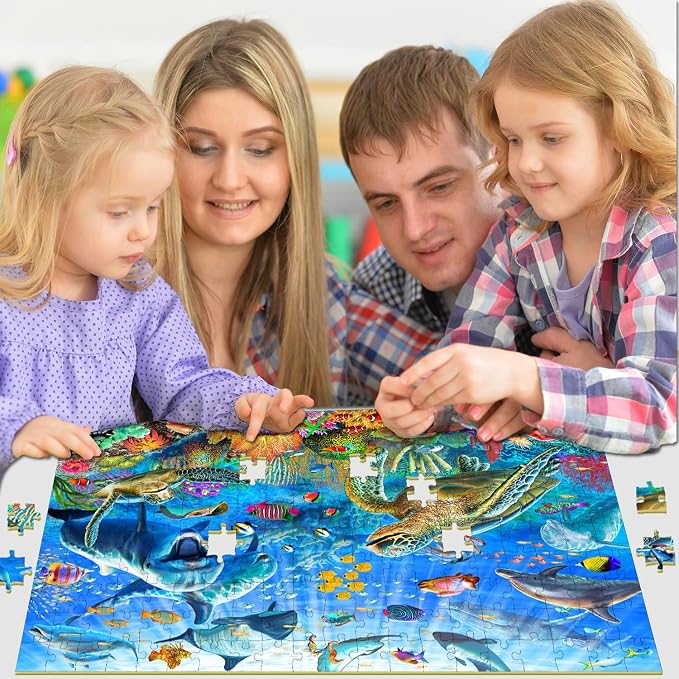 Puzzles for Kids Ages 6-8 & 8-10, 200 Piece Ocean Adventure Jigsaw Puzzle | Educational Learning Toy Jigsaw Puzzles for Kids Ages 10-12, Great Birthday & Holiday Gift for Boys and Girls, Home Decor