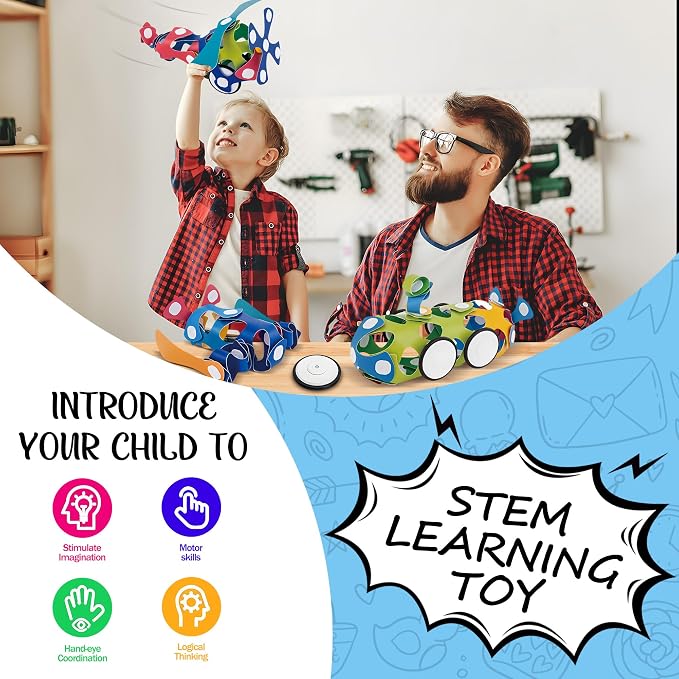 Flexible Building Blocks Set, Creative Construction Toys for Kids, Educational Fun for 3+ Years Old, Enhances Hand-Eye Coordination and Creativity