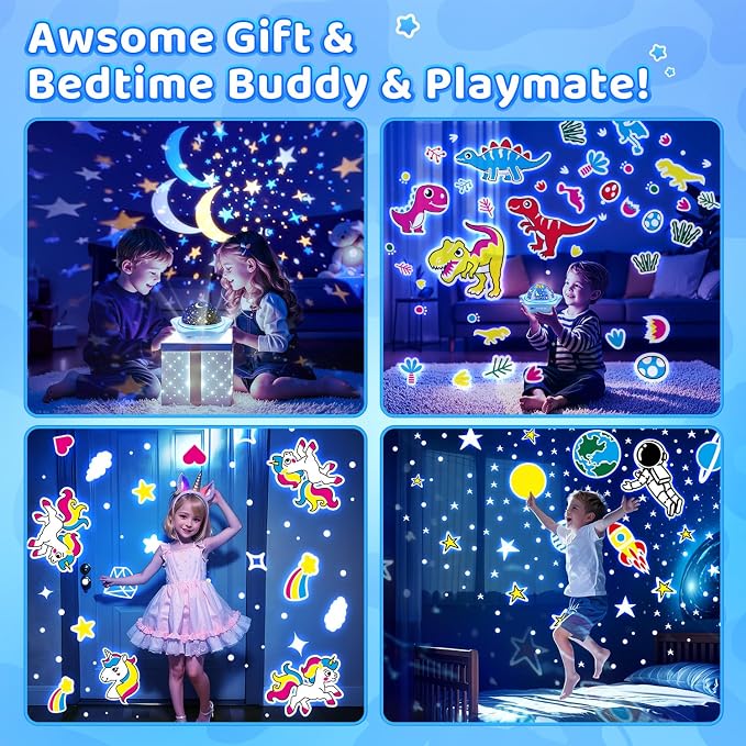 Night Light for Kids Night Light Projector, Baby Night Lights for Bedroom, Star Projector Galaxy Light Star Lights for Bedroom, Glow in The Dark Stars for Ceiling, Baby Sensory Toys, Kids Room Decor