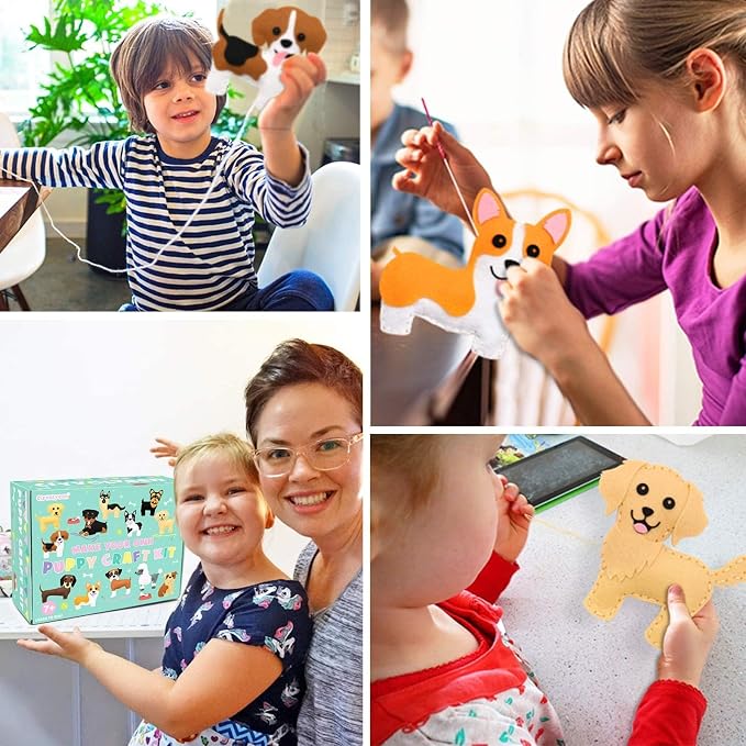 Puppy Sewing Kit for Kids –Fun Plush Toy Sewing for Girls & Boys – DIY Felt Craft Gift Set Ages 7 8 9 10 11 12