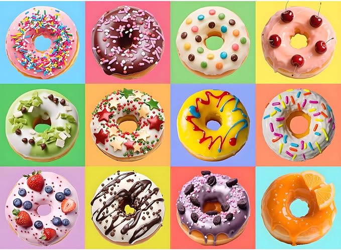 Puzzles for Kids Ages 6-8 8-10 Year Old -200 Pieces Colorful Sweet Donuts | Educational Learning Toys Puzzles for Kids Ages 10-12, Gift for Boys and Girls, Home Decor