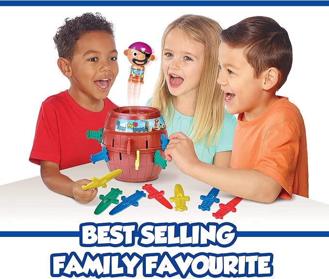 TOMY Pop Up Pirate Family Action Game - 2-4 Players - Ages 4 Years+ | Family Game Night, Easy Toddler Games, 3 Ways to Play, Great for Pirate Themed Birthday Parties or Indoor Recess
