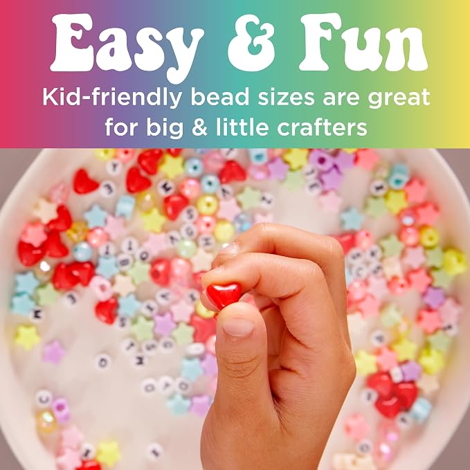 Creativity for Kids Rainbow Bead Jar Jewelry Making Kit: Makes 40+ Friendship Bracelets, DIY Crafts for Girls, Great Summer Activities for Kids (Ages 6+)