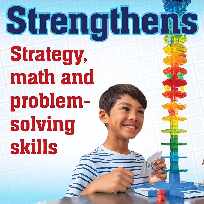 MindWare Leaps and Ledges Strategy Game - Ages 8+ - Fun Party Game and Family Game Night Activity for Kids, Teens, and Adults - 2 to 4 Players | A fast, replayable board game for 2-4 players. Includes 15 colorful platforms and 72 playing cards. Ages 8+.