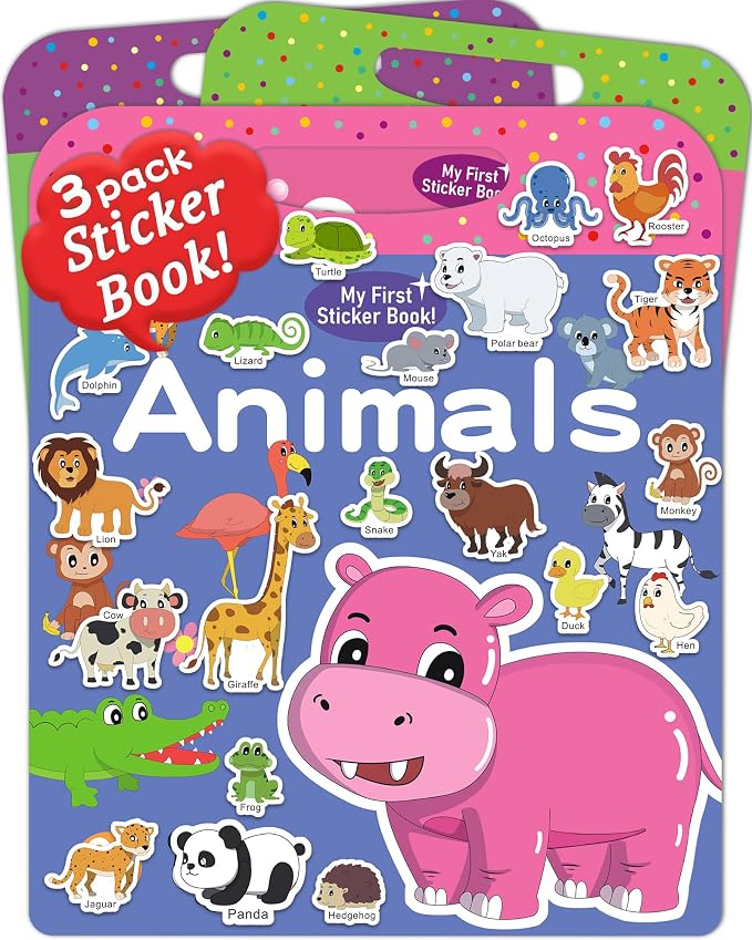 Benresive Reusable Sticker Book for Toddlers, Stickers for Kids, Travel Toy | Toddler Toys, Boys Girls Birthday Gifts, Airplane & Road Trip Essentials Kids, No Mess Waterproof Toddler Crafts Activities