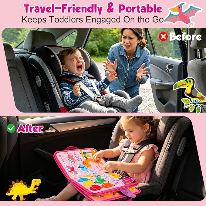 Busy Board Montessori Toys for 2 Year Old Girl Birthday Gift Busy Book | Educational Learning Sensory Quiet Busy Book for Toddlers, Activity Books for Toddlers, Ages 2-4 Travel Toys for Airplane Car
