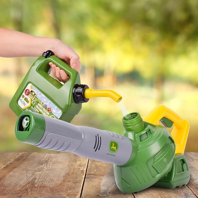John Deere Bubble Can 24 oz Bubble Refill - Pouring Spout - Ages 3+ Years | Plastic Construction, Green And Yellow, Includes Wand, Non Toxic Formula, Phthalate Free, For Bubble Mower Toys