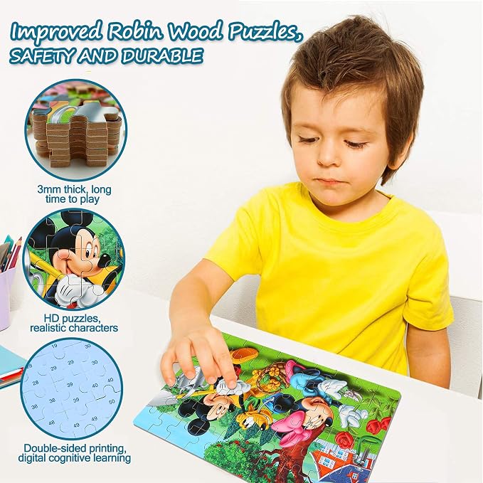 LELEMON Puzzles for Kids Ages 4-6, 60 Piece Puzzles for Kids in Metal Box | Educational Jigsaw Puzzles for Kids Ages 3-5 Kids Puzzles,Childrens Puzzle Games Puzzle Toys for Girls and Boys