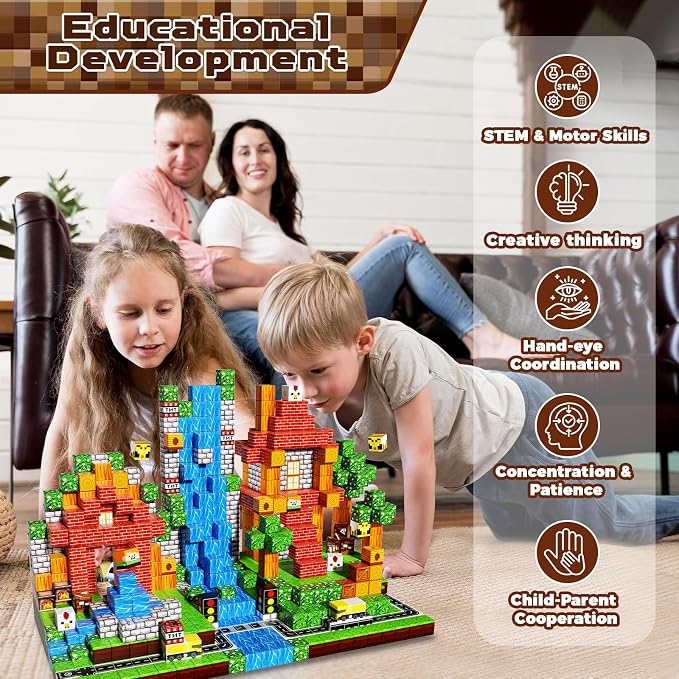 Magneverse 150 PCS Magnetic Blocks - Forest Magnetic Building Block for Kids Ages 4-8, Magnetic Cubes for Boys Girls, STEM Educational Stacking Magnet Toy for 3 4 5 6 7 8 9 10 11 12 Birthday Gifts