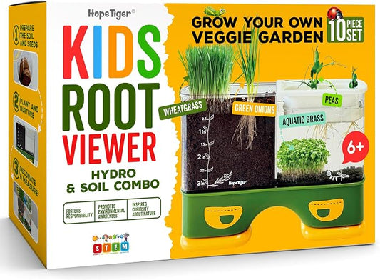 Gardening Root Viewer for Kids - Planting Kits with Seeds & Garden Supplies - Grow Your Own Seed - Home & Classroom Science Stem Learning - Plant Growing Spring Farm Toys & Gifts for Ages 6 Up