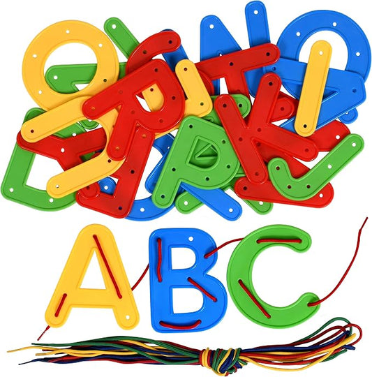READY 2 LEARN Lacing Alphabet | Uppercase | 26 Letters | 8 Laces | Threading Toy for Kids | Fine Motor Toy | Letter Recognition and Early Spelling | Threading Toy for Kids, Fine Motor Toy, Letter Recognition and Early Spelling