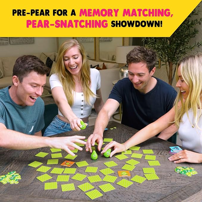 SNATCHING PEARS – The Hilarious Memory-Matching, Pear-Snatching Card Game | An award-winning, adrenaline-filled board game the whole family will love. Stuffed with pear-puns & squishy pears! Ages 7+