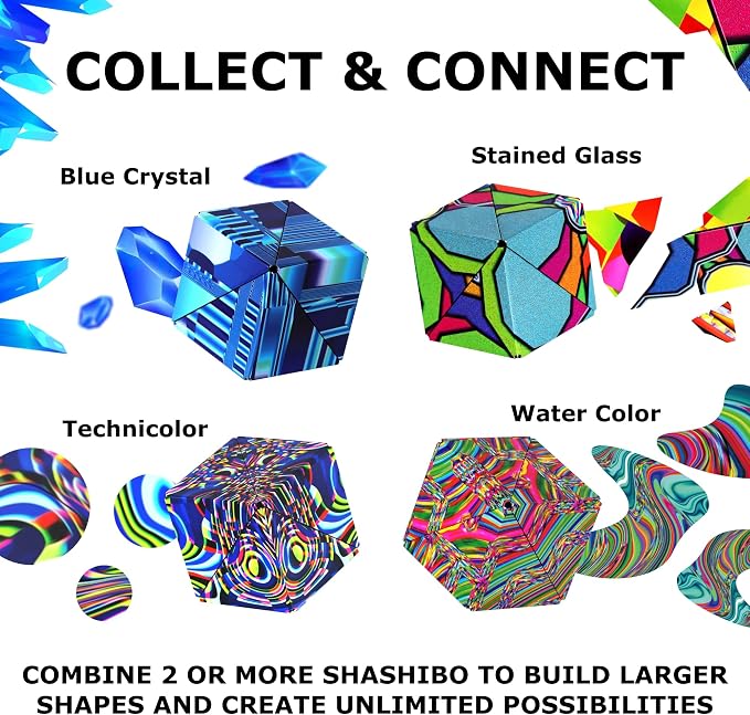 Shashibo DODECA Magnetic Puzzle Cube, Stress Relief Fidget Toy | 100+ Possible Shapes, Sensory Fidget Toy For Adults & Kids, Fun Shape Shifting Puzzle Box For All Ages