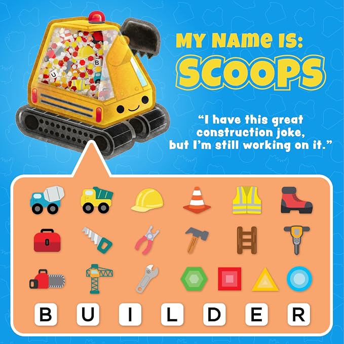 Vango BIZYBOO Scoops - Seek & Find Plush Travel Toy for Kids Ages 2+ | 25+ hidden objects to search, matching picture & word card, handheld sensory play, fine motor skills, quiet car & plane rides