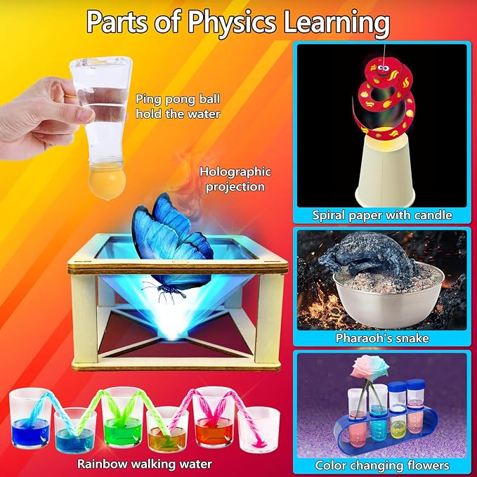 UNGLINGA 272 Experiments Science Kit for Kids, Chemistry Set | S.T.E.M Toys Boys Girls Birthday Gifts, Volcano, Crystal, Magic, Physics Lab Educational Learning Project