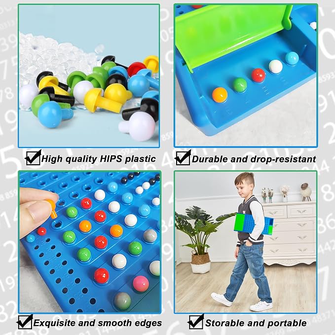KIDAMI Code Breaker, Classic Codebreaking Travel Board Game, Blue | 2 Player Battle, Brain Puzzle Set, Lightweight Carrying, Portable Storage Box, Kids Toddlers Adults Gift for Family Learning
