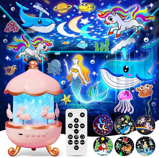 Staryou Sensory Lights Sound Machine Baby Night Light Projector Sensory Toys for Kids with Autism Toys for Girls 3-10 | 15 White Noise 15 Films 21Colors Night Light for Kids, Fidget Toys for Kids